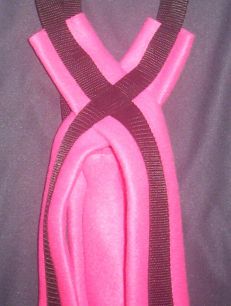 Black Harness w/ Pink Fleece Padding Closeup