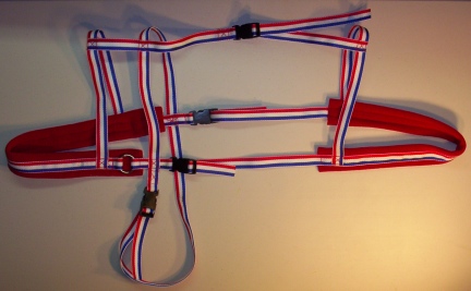 Red White Blue Harness w/ Red Padding